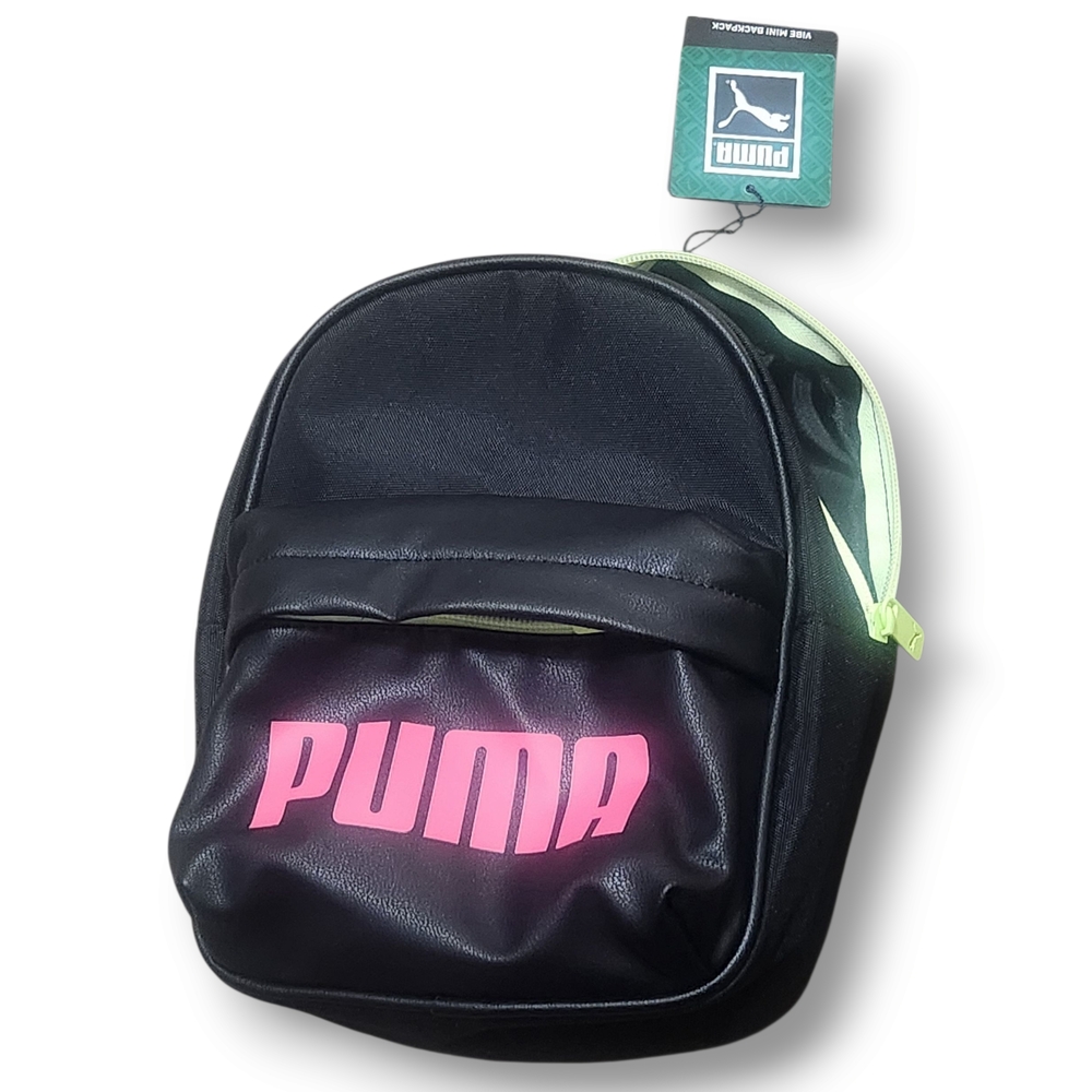 Puma Black and Pink Mini Backpack